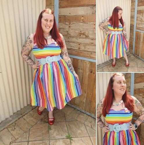 Rainbow on sale 50s dress