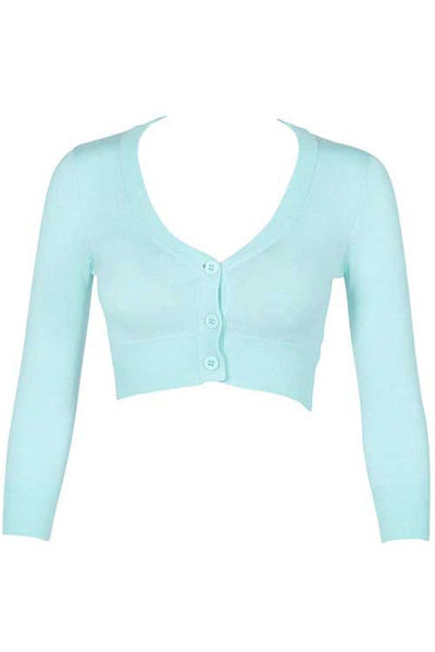 Baby blue cropped on sale cardigan