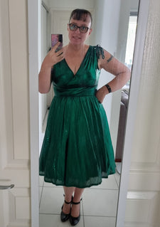  Hell Bunny Gigi Midi Dress in Green by Kylie Crowhurst