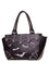 Banned Bat Handbag Purse with Black and White Embroidery