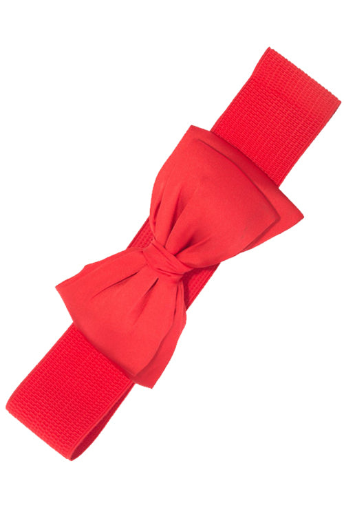 Banned Retro Bella Bow Stretch Elastic Belt in Red