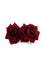 Banned Apparel Be My Valentine Double Velvet Rose Hair Accessory in Blood Red/ Burgundy