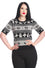 Banned Ghost Delight Top Halloween Black and White Knit Argyle