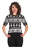 Banned Alternative Ghost Delight Top Jumper Halloween Black and White Knit Argyle