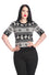 Banned Ghost Delight Top Halloween Black and White Knit Argyle