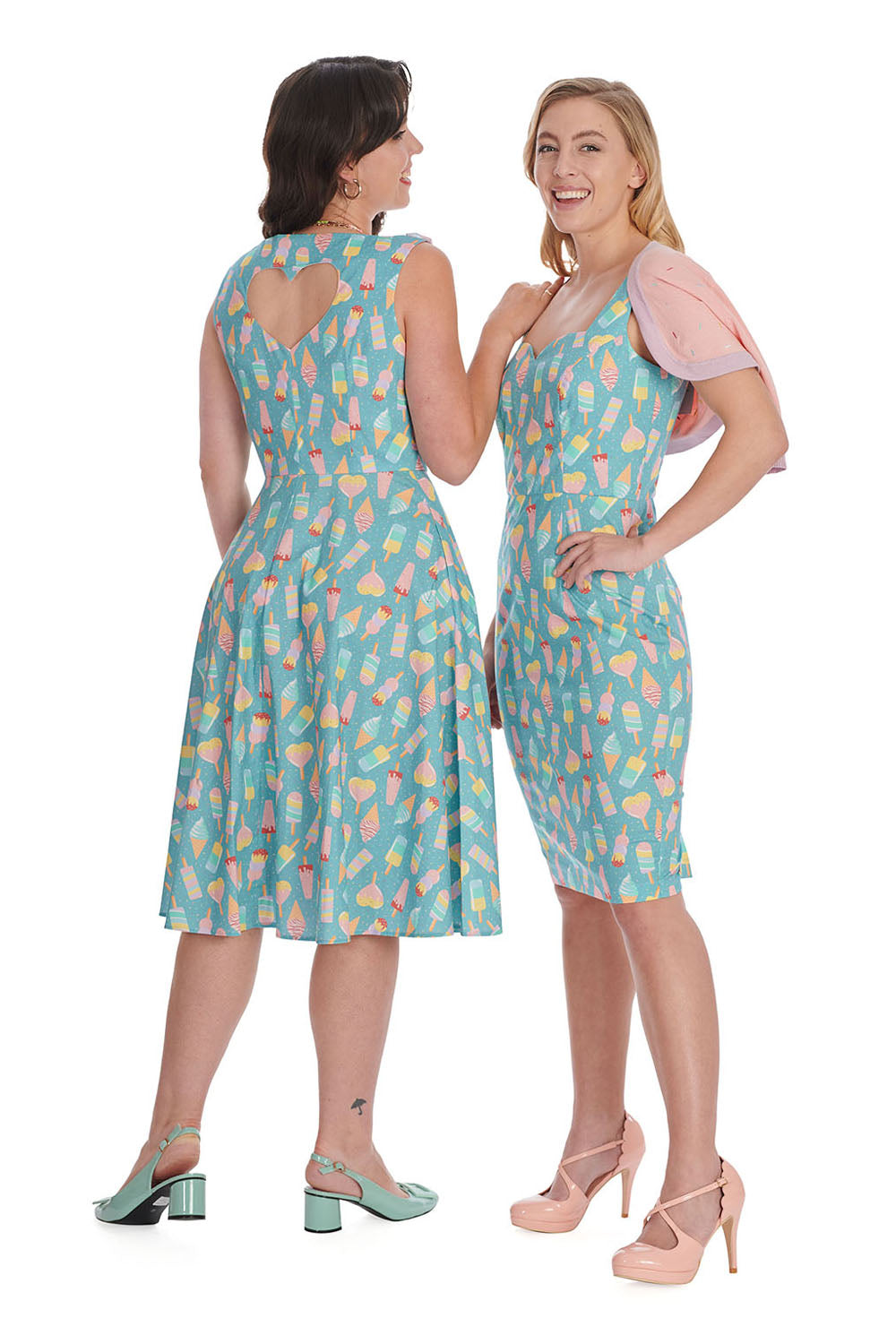 Banned Ice Cream Swing Dress with Heart Back Detail Kitty Deluxe