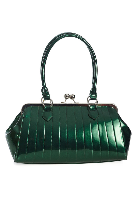 Banned Retro Maggie May Handbag Purse with Deep Green Retro Styling