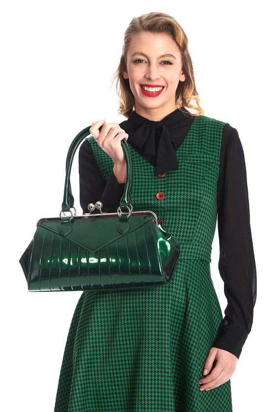 Banned Retro Maggie May Handbag Purse with Deep Green Retro Styling