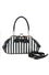 Banned Alternative Night Of Mystery Handbag Purse with Black and White Striped and Bat Bow Detail