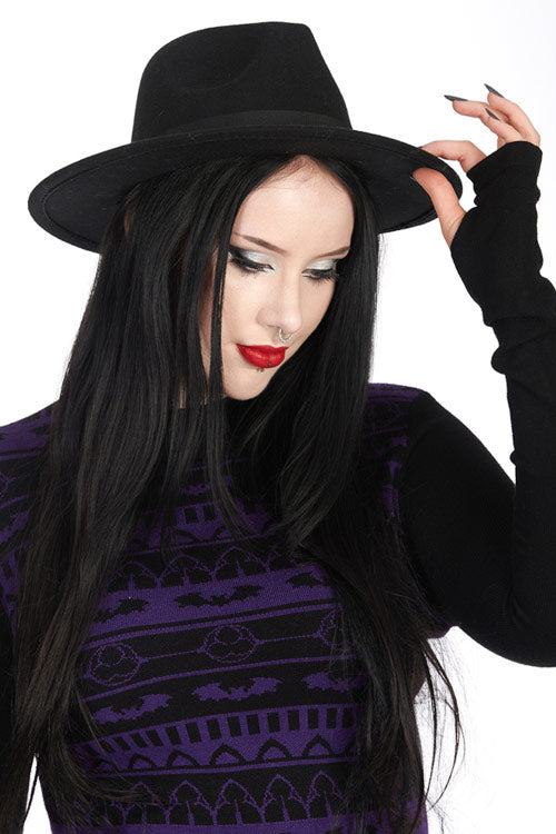 Banned Alternative Wednesday Fedora Brimmed Hat Witchy