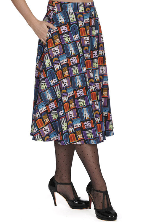 Banned Window Cat Swing Skirt Halloween