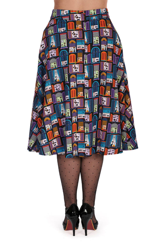 Banned Window Cat Swing Skirt Halloween