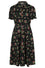 Banned Retro Star Jules Shirt Flare Dress with Matching Belt in Black Floral