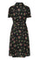 Banned Retro Star Jules Shirt Flare Dress with Matching Belt in Black Floral