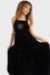 Killstar Ascended Maxi Pinafore Dress Black Tiered Velvet Higher Being Range