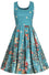 Dolly & Dotty Amanda Dress in Santa is Back in Town Teal Blue Print