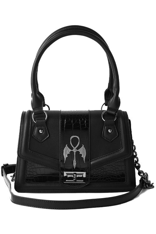 Killstar Astaroth Handbag with Ankh Detail and Detatchable Shoulder Strap