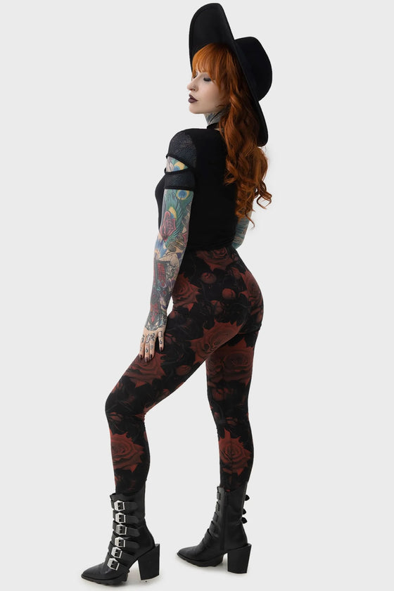 Killstar Blood Rose Leggings Boho Blood and Thorns Range