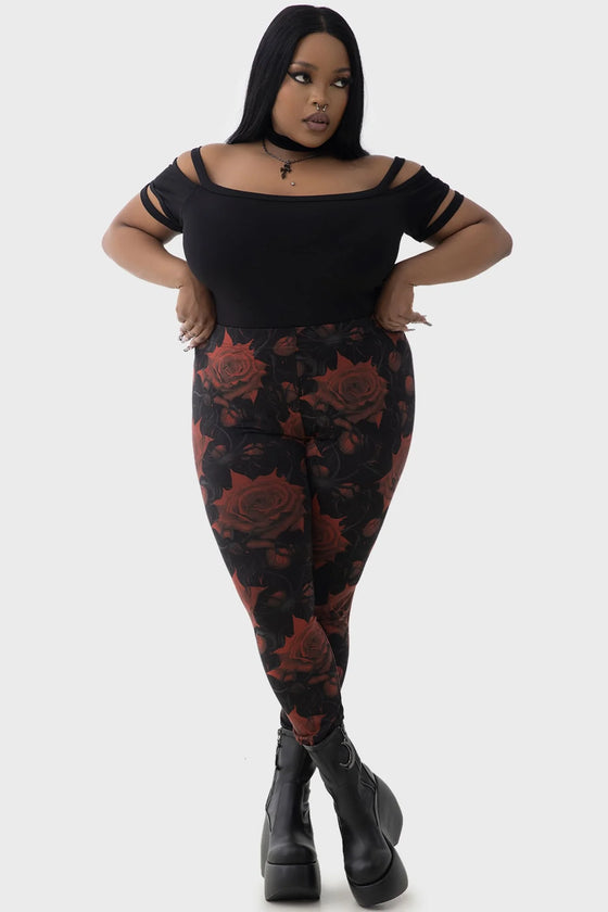 Killstar Blood Rose Leggings Boho Blood and Thorns Range