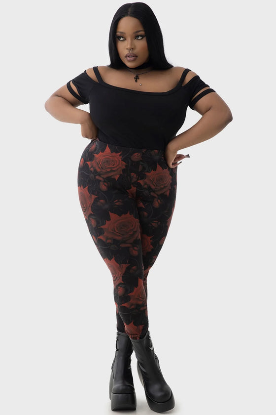 Killstar Blood Rose Leggings Boho Blood and Thorns Range