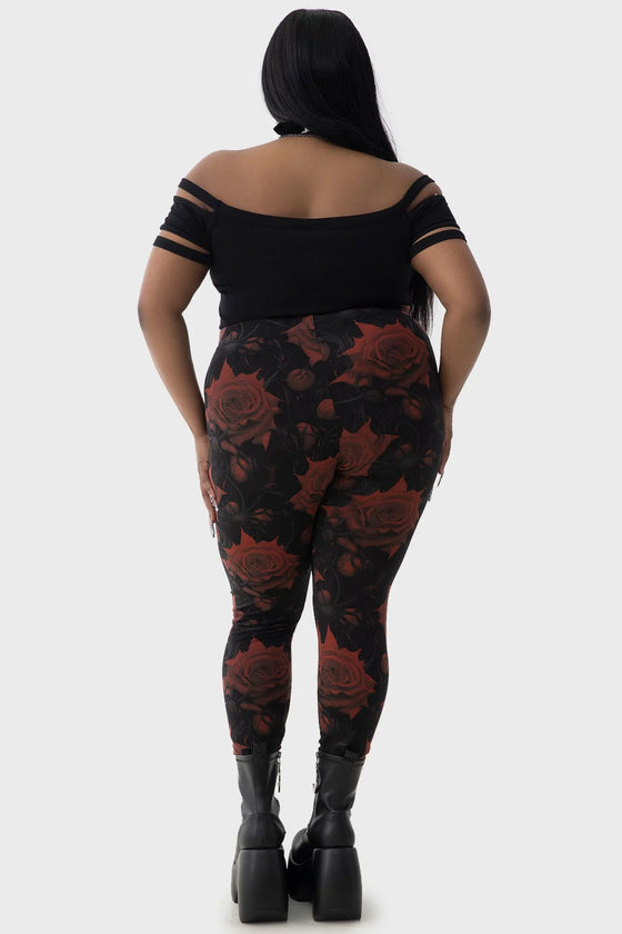 Killstar Blood Rose Leggings Boho Blood and Thorns Range