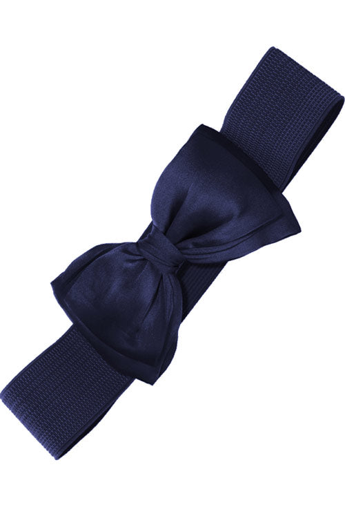 Banned Bella Bow Stretch Elastic Belt in Navy