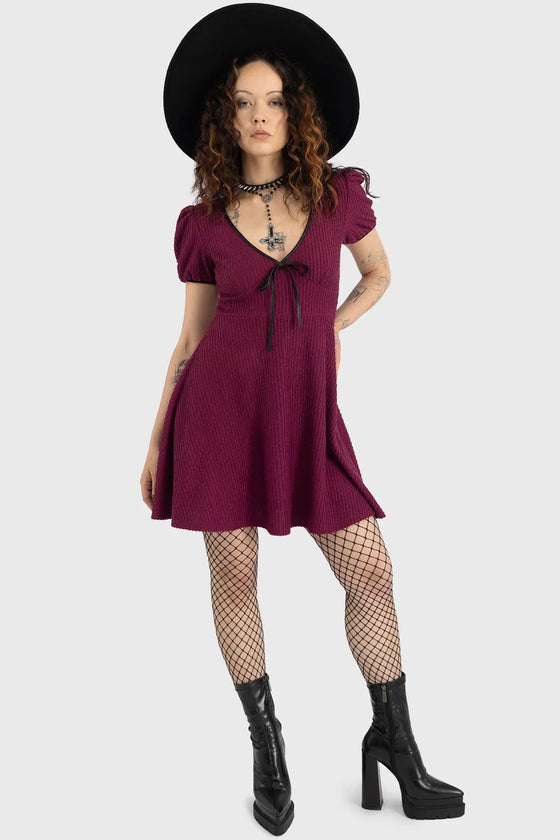 Killstar Chaseleigh Stretchy Berry Red Dress Blood Grunge Range