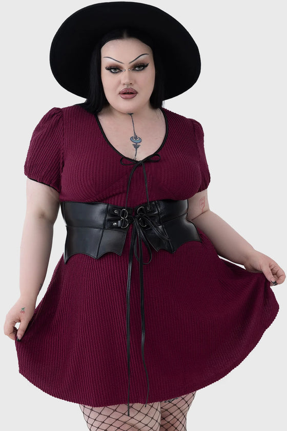 Killstar Chaseleigh Stretchy Berry Red Dress Blood Grunge Range