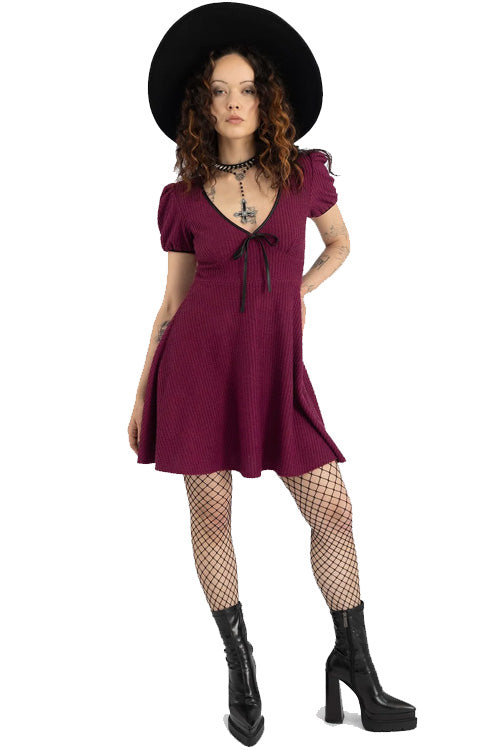 Killstar Chaseleigh Stretchy Berry Red Dress Blood Grunge Range