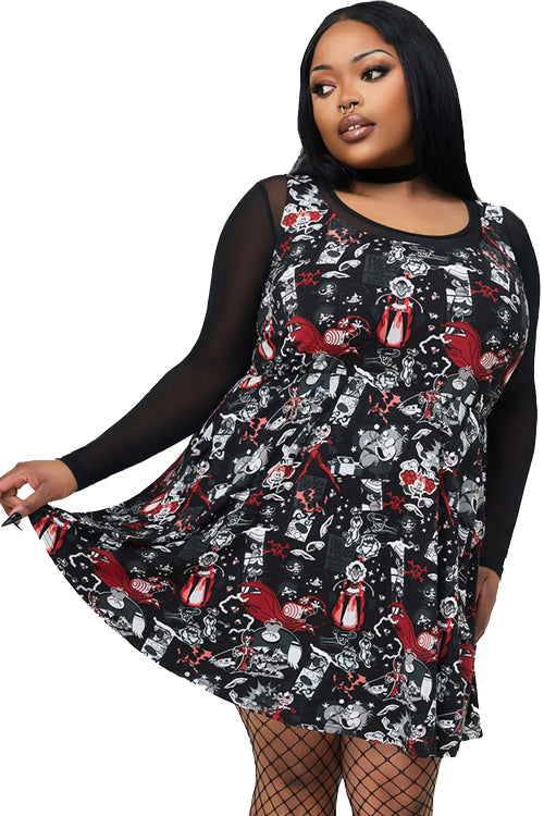 Killstar Evil Inside Skater Dress Powerpuff Villans Print Warner Powerpuff Range