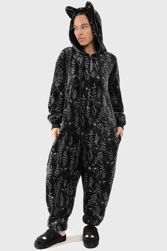 Killstar Familiar Woods Cozy Furry Onesie Generous Sizing Lounge Range