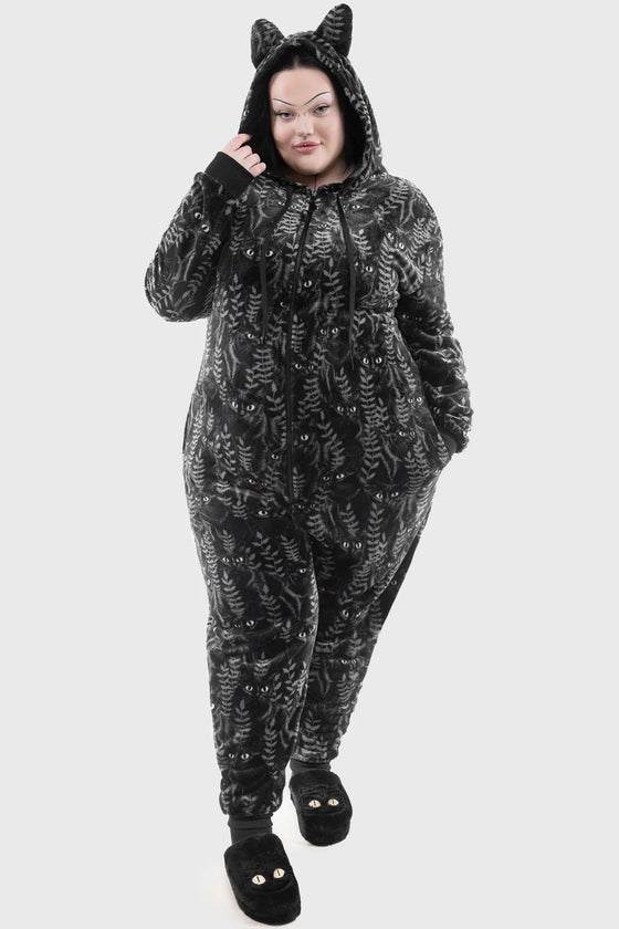 Killstar Familiar Woods Cozy Furry Onesie Generous Sizing Lounge Range