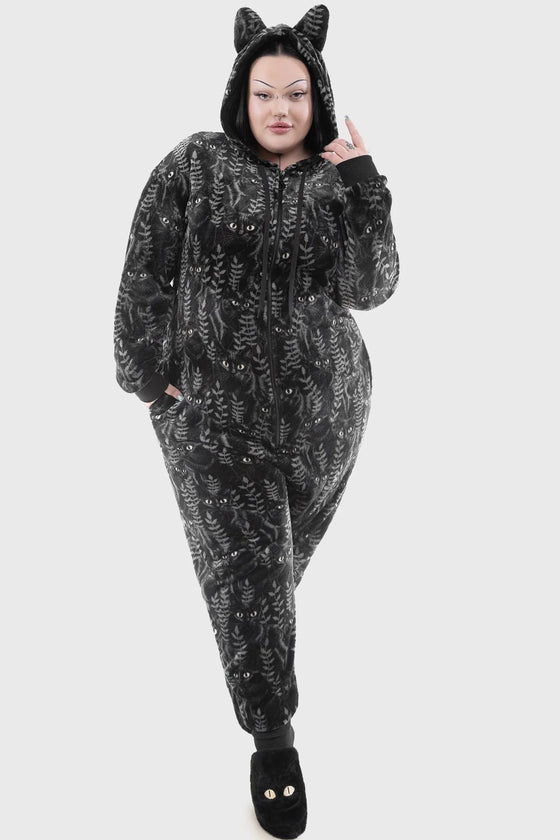 Killstar Familiar Woods Cozy Furry Onesie Generous Sizing Lounge Range