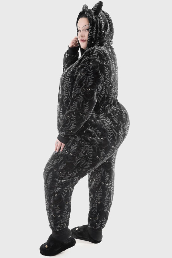 Killstar Familiar Woods Cozy Furry Onesie Generous Sizing Lounge Range