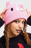 Killstar Gloomy Bear Pink Beanie with Embroidery Detail and Ears Gloomy Bear Range