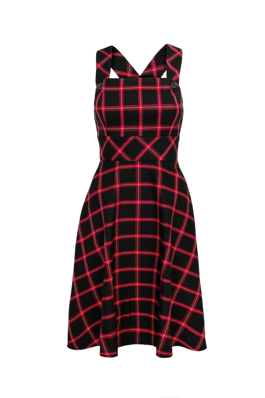 Black tartan pinafore dress best sale