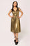 Hell Bunny Gigi Midi Dress in Gold Monroe Style