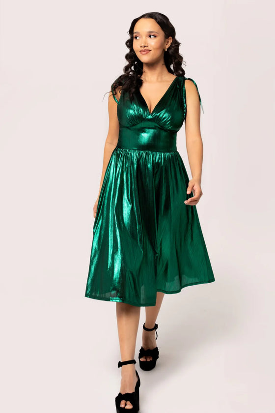 Hell Bunny Gigi Midi Dress in Green Monroe Style