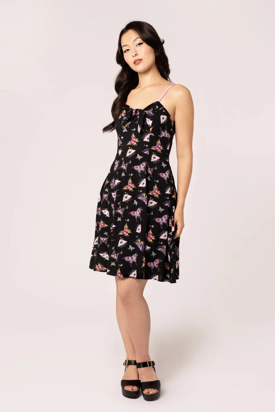 Hell Bunny Kocho Knee Dress Trippy Butterfly Print - PRE-ORDER estimated dispatch 17 January 2025