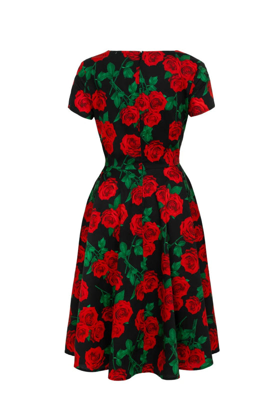 Hell Bunny Dolce Vita 50s Dress Red Roses on Black - PRE-ORDER estimated dispatch 7 February 2025