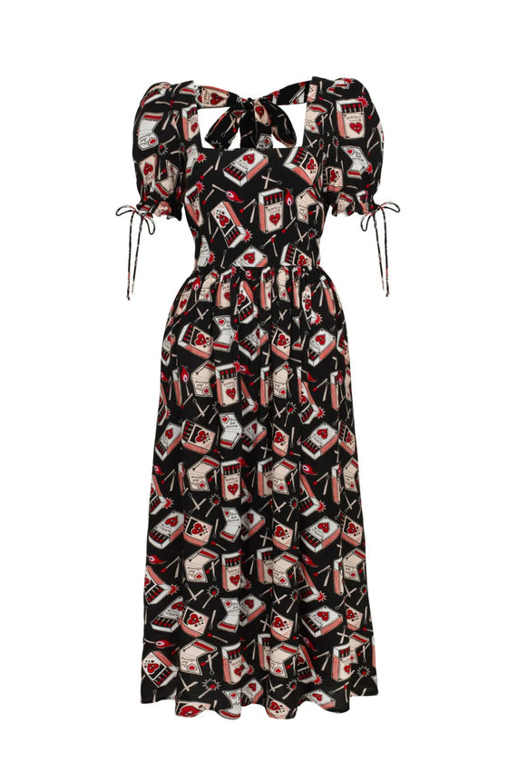 Hell Bunny Perfect Match Dress Maxi Matchbox Print