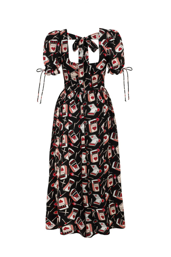 Hell Bunny Perfect Match Dress Maxi Matchbox Print