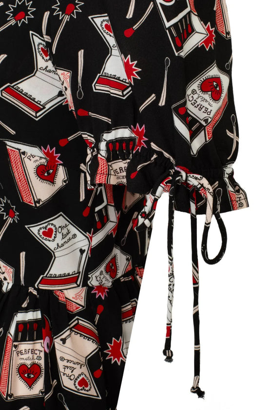 Hell Bunny Perfect Match Dress Maxi Matchbox Print