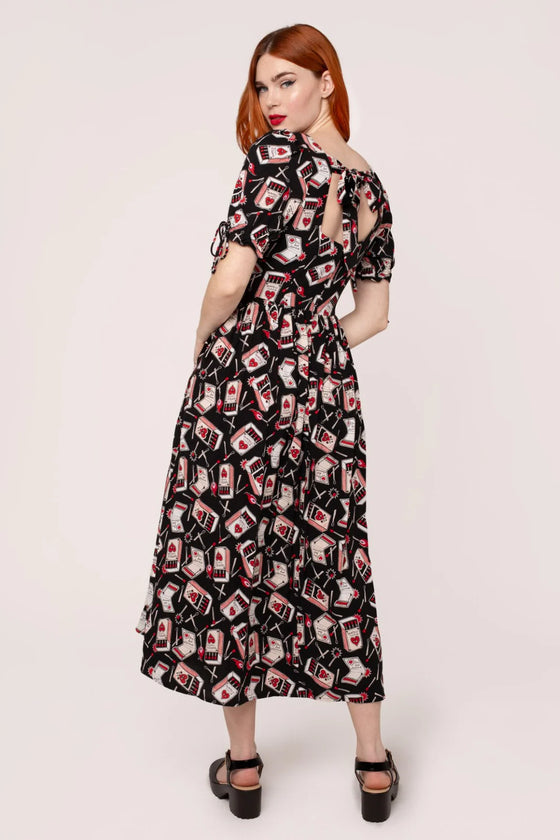 Hell Bunny Perfect Match Dress Maxi Matchbox Print