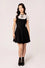 Hell Bunny Alice Mini Dress Black with White Mesh Detailing