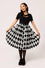 Hell Bunny Regina Circle Skirt with Harlequin Spider Design Halloween