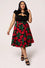 Hell Bunny Dolce Vita Skirt Red Roses on Black