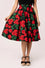 Hell Bunny Dolce Vita Skirt Red Roses on Black