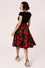 Hell Bunny Dolce Vita Skirt Red Roses on Black