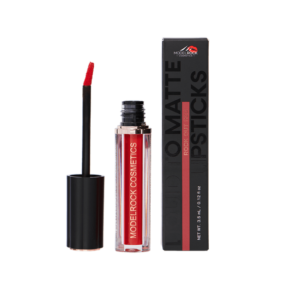 Model Rock Liquid to Matte Lipstick in Shade - Rock-out Red